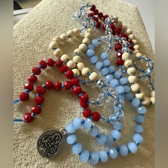 Colorful Beaded Necklace with Buddha Charm – 44” Long (New) - Picture 15 of 17